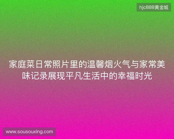 家庭菜日常照片里的温馨烟火气与家常美味记录展现平凡生活中的幸福时光